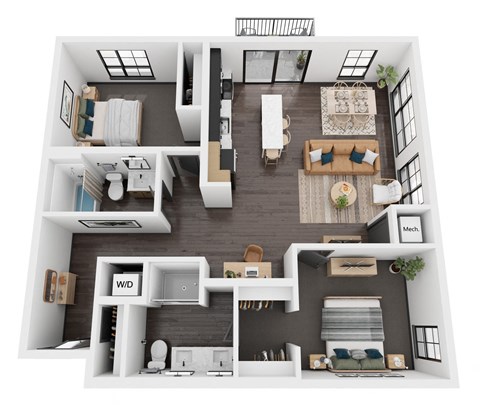 a 1 bedroom floor plan  the crossings